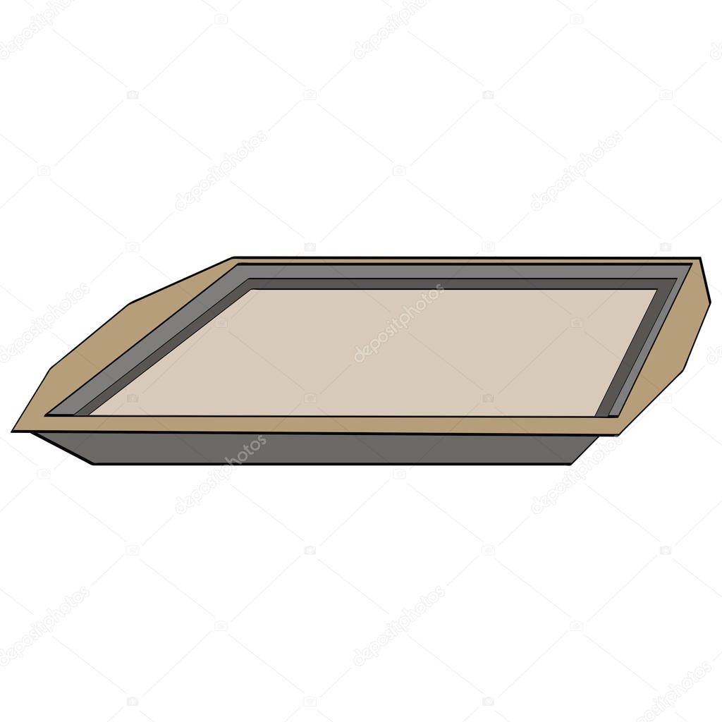 tray vector. Object of fast food on a white background