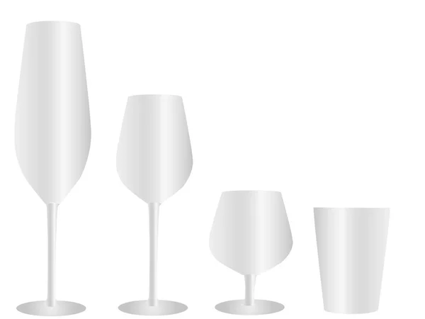 Set of photorealistic transparent glasses vector illustration — Stock Vector