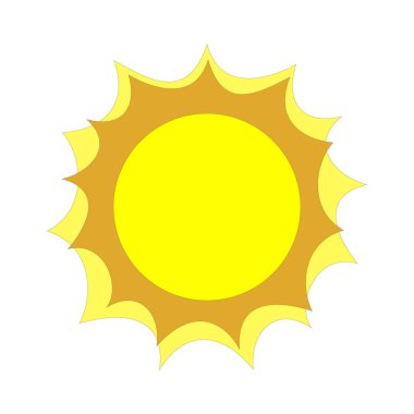 Beyaz arka plan boşaltmak üzerinde düz vektör güneş simge tasarlamak