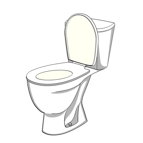 Oggetto su sfondo bianco toilette a filo, WC. Colore sfondo . — Vettoriale Stock