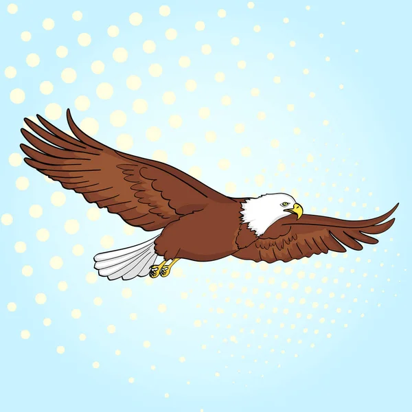 Arte pop fondo pájaro águila, halcón. Vector de un estilo cómico retro de imitación — Archivo Imágenes Vectoriales