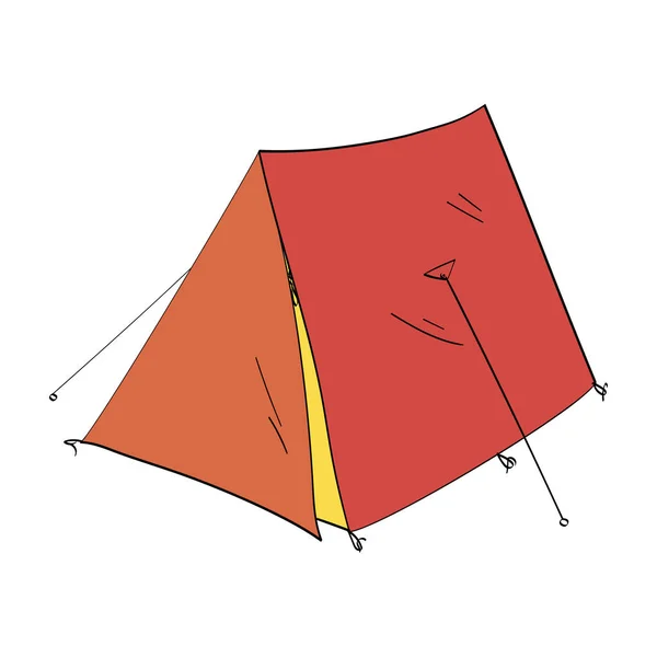 Ізольований об'єкт на білому тлі. Кемпінг намет для риболовлі — стоковий вектор