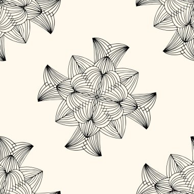 Kusursuz. Ayna deseni, tekrarlayan çizgiler. Yıldız, çocuk boyama, çizim. Siyah beyaz kar tanesi. Çizgi film vektörü