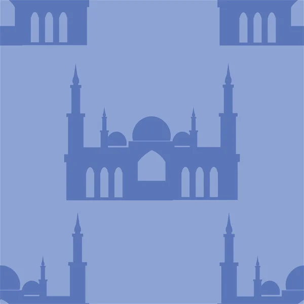 Taj Mahal. Fondo sin costuras, mezquita de pavo emblemática. Dibujos animados raster plano — Foto de Stock