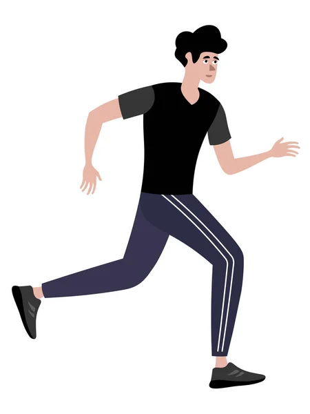 Sportler, ein Mann auf der Flucht. im minimalistischen Stil Cartoon-Flachraster, isoliert auf weißem Hintergrund — Stockfoto