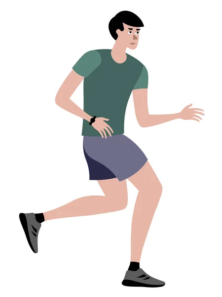 Atleta, un hombre en una carrera. En estilo minimalista Trama plana de dibujos animados, aislada sobre fondo blanco — Foto de Stock