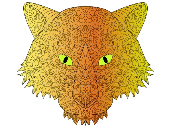 Bra Wolf huvud färg vektor för vuxna — Stock vektor