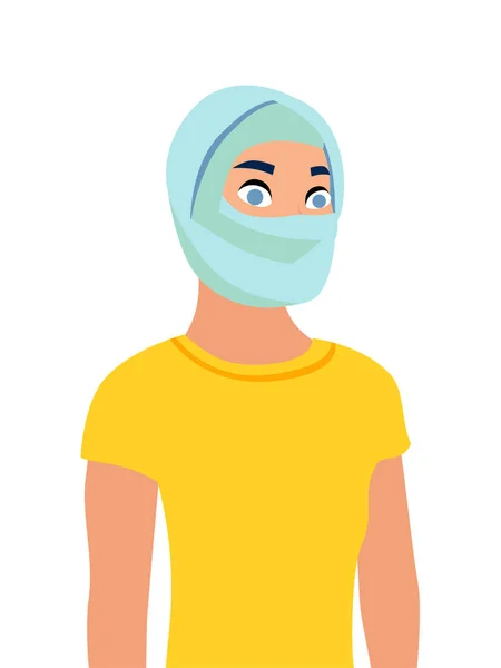 Nasenkorrektur, Genesungsprozess nach der Operation. Im minimalistischen Stil Cartoon flaches Raster — Stockfoto
