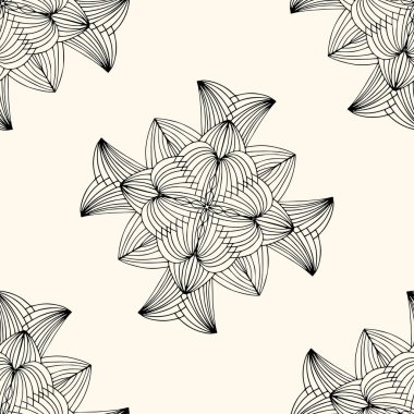 Kusursuz. Ayna deseni, tekrarlayan çizgiler. Yıldız, çocuk boyama, çizim. Siyah beyaz kar tanesi. Çizgi film raster