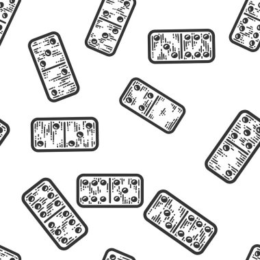 Kusursuz desen. Domino taşlı oyunlar. Giysi baskısı tasarımı çizimi