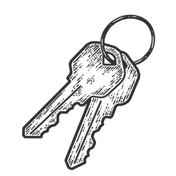 Um monte de chaves. Desenho imitação de raspadinha. Preto e branco . — Fotografia de Stock