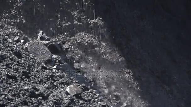 Charcoal Coal Pile Footage Russia — Stock Video