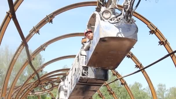 Entrega Personas Mercancías Mine Delivery Personas Mercancías Mina Locomotora — Vídeo de stock