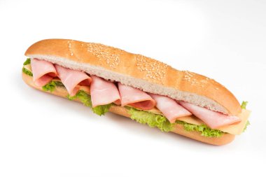 Bir fast food ürününün beyaz arka planda izole edilmiş fotoğrafı