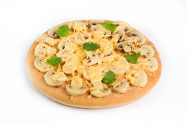 Bir fast food ürününün beyaz arka planda izole edilmiş fotoğrafı