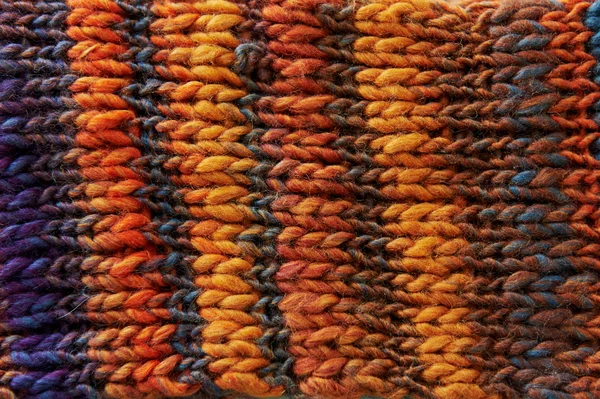 Texture laine tricotée orange, avec transitions de couleur du dégradé . — Photo