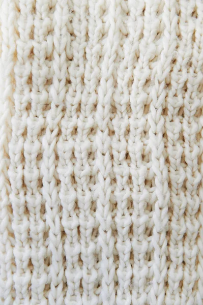 La texture du tricot de laine blanche . — Photo