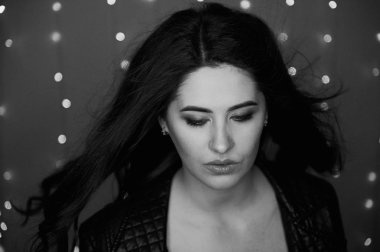 Utanç, utangaçlık veya. Saçlı kız gizli yüz