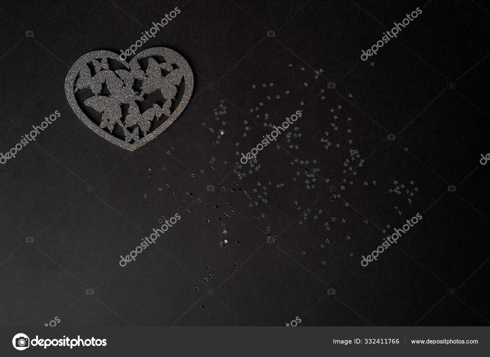Valentines Day A Declaration Of Love Silver Heart With Butterflies Butterflies In The Stomach Silver Heart With Butterflies On A Dark Graphite Background Stock Photo C Gf2002 Mail Ru 332411766