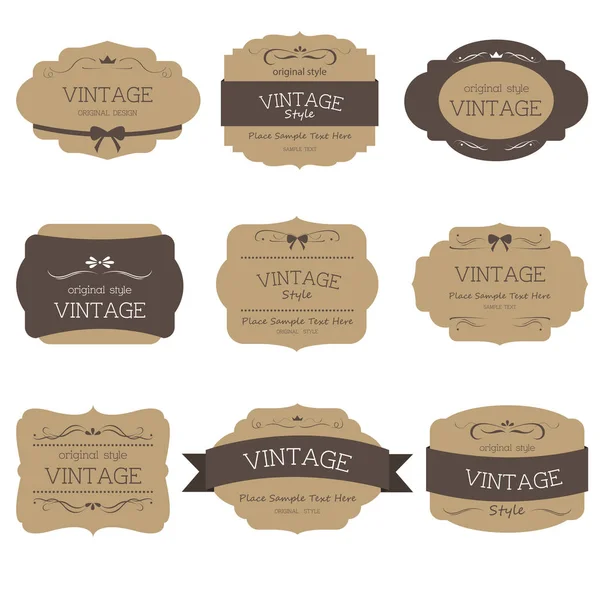 Set of vintage label and old fashion design. — Stock Vector