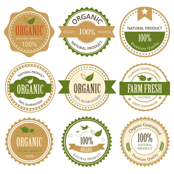 Set of Fresh Organic Label and Element. — Stock Vector