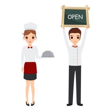 Genç profesyonel şefler. Mutfak şefleri. Şefler ile silah crosse