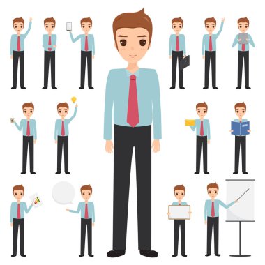 ofis işleri, iş adam karakter kümesi. iş grubu.