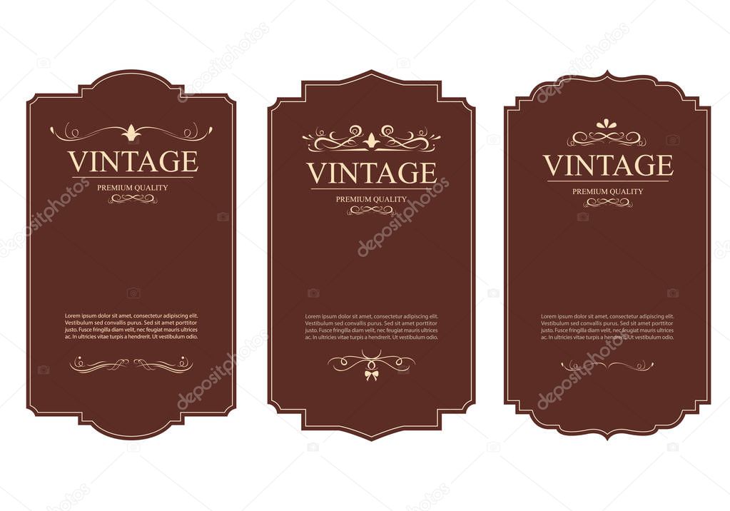 set of vintage label old fashion. Banner vintage.