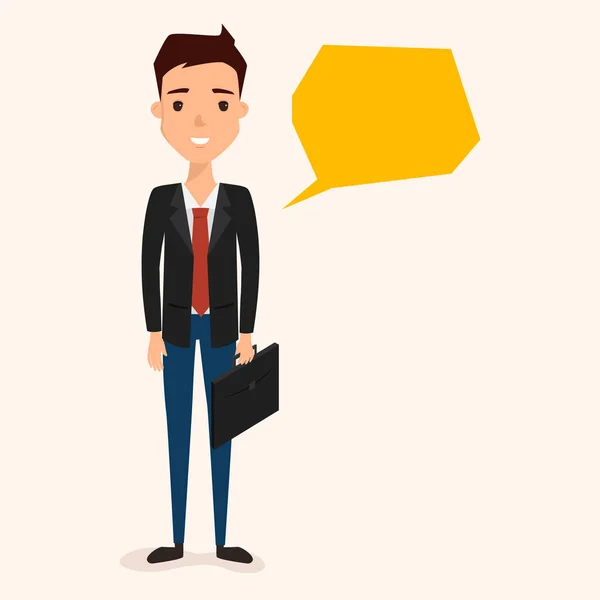 Business man go to work character. people vector flat design. — Stock Vector