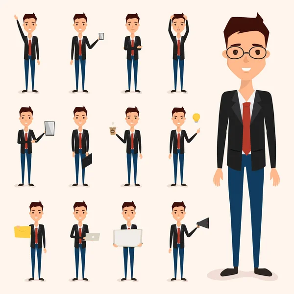 Набір персонажів бізнесмена на роботі. ілюстрація векторні люди — стоковий вектор