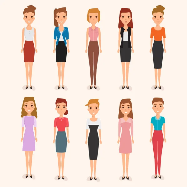 Personnage de femme dans le travail. femme d'affaires illustration vectoriel design . — Image vectorielle