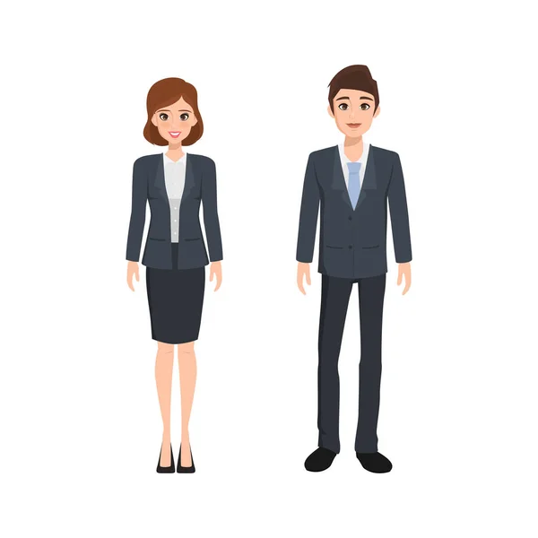 Caractère d'homme d'affaires et de femme d'affaires. personnes en costume . — Image vectorielle