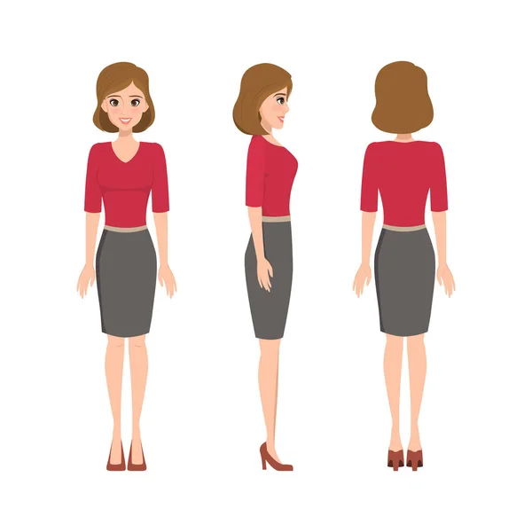 Personnage de femme dans les gens d'affaires concept de travail. avatar de personnes . — Image vectorielle