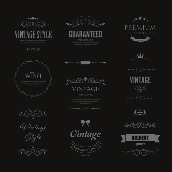 Set de etiquetas premium para diseño vintage. Vector de banner . — Archivo Imágenes Vectoriales