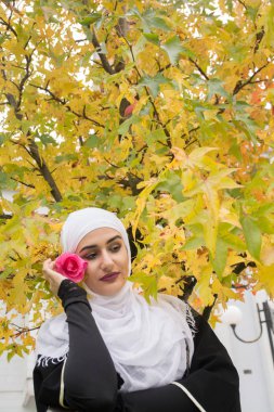 Hijab poz ile Beutiful kız 