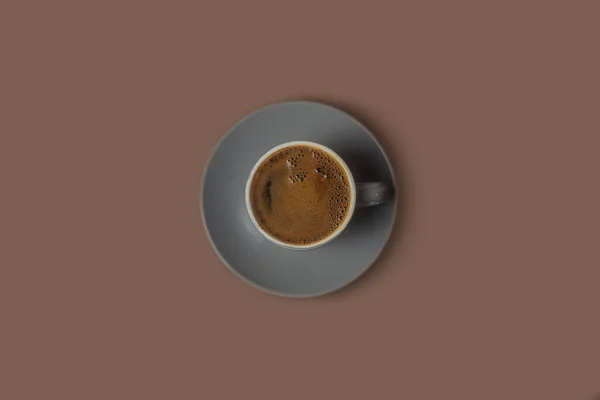 Black Coffee Isolated Brown Background — Stock Photo, Image