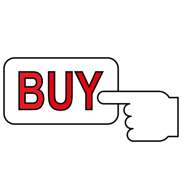 Palcem wskazującym kupić ikona znak dla web design — Wektor stockowy