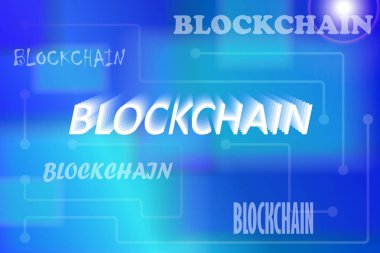 Mavi soyut blockchain kavramı arka plan