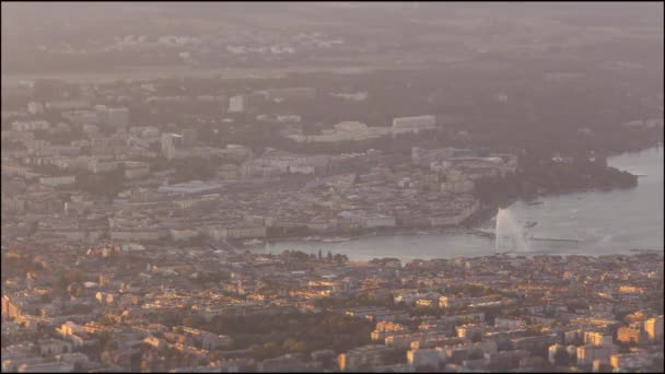 Genève vol du jour à la nuit — Video