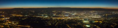Geneva hava gece panoramik