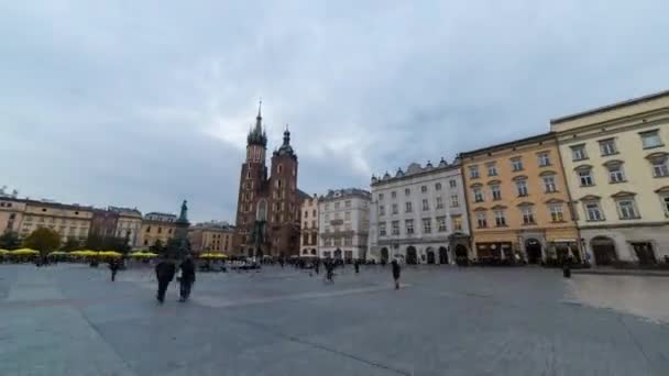 Krakow market square hyper lapse — Stock Video