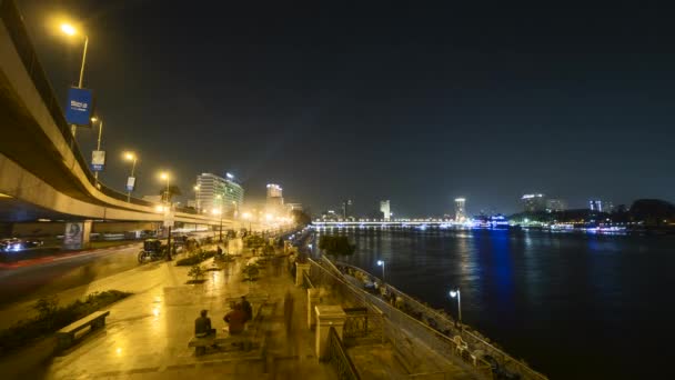 Cairo Corniche strada time lapse — Video Stock