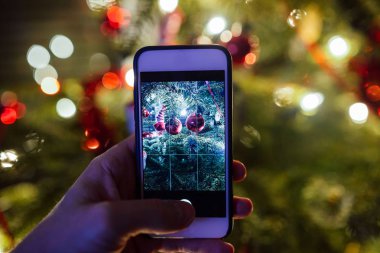 Noel ağacı smartphone fotoğraf
