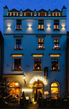 Güzel Krakow eski kasaba cephe