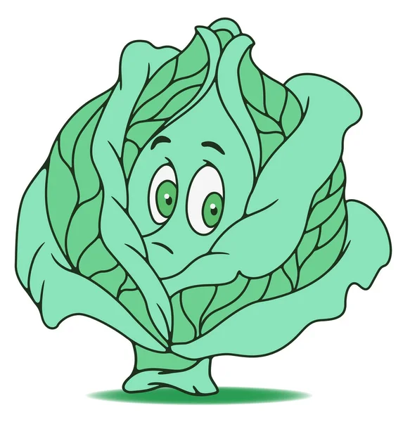 Caricatura de col fresca — Vector de stock