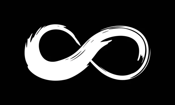 Infinity symbool inkt penseelstreek — Stockvector