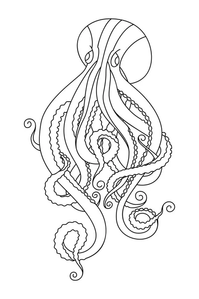 Рисунок осьминога Дудла — стоковый вектор