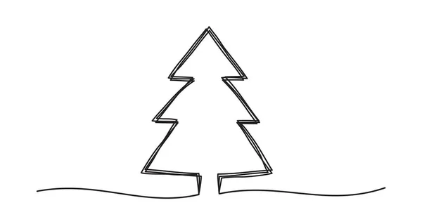 Tangled garabato gruñón árbol de pino de Navidad bandera — Vector de stock