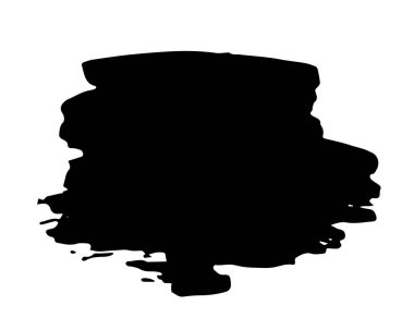 Siyah mürekkeple boyanmış fırça darbesi.