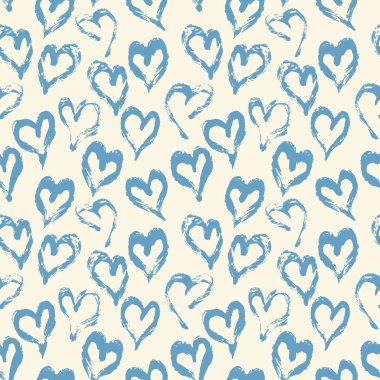 Kusursuz kalp deseni. El boyası mürekkep fırçası